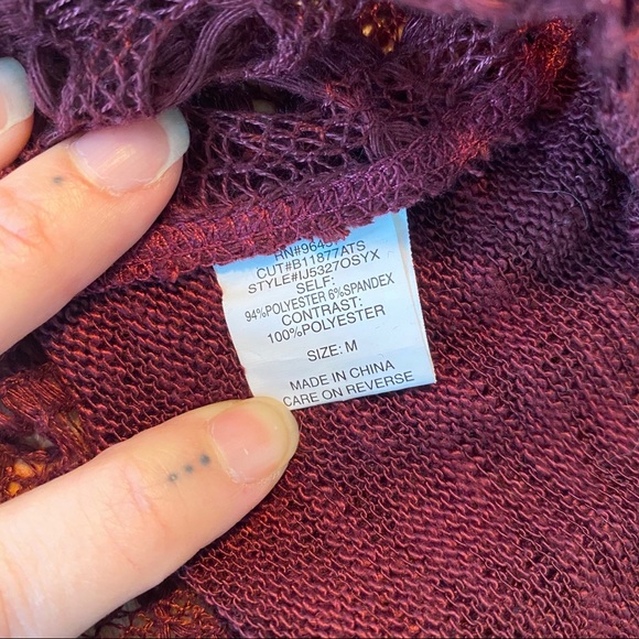 Maroon Boho 3/4 Sleeve - Picture 6 of 6